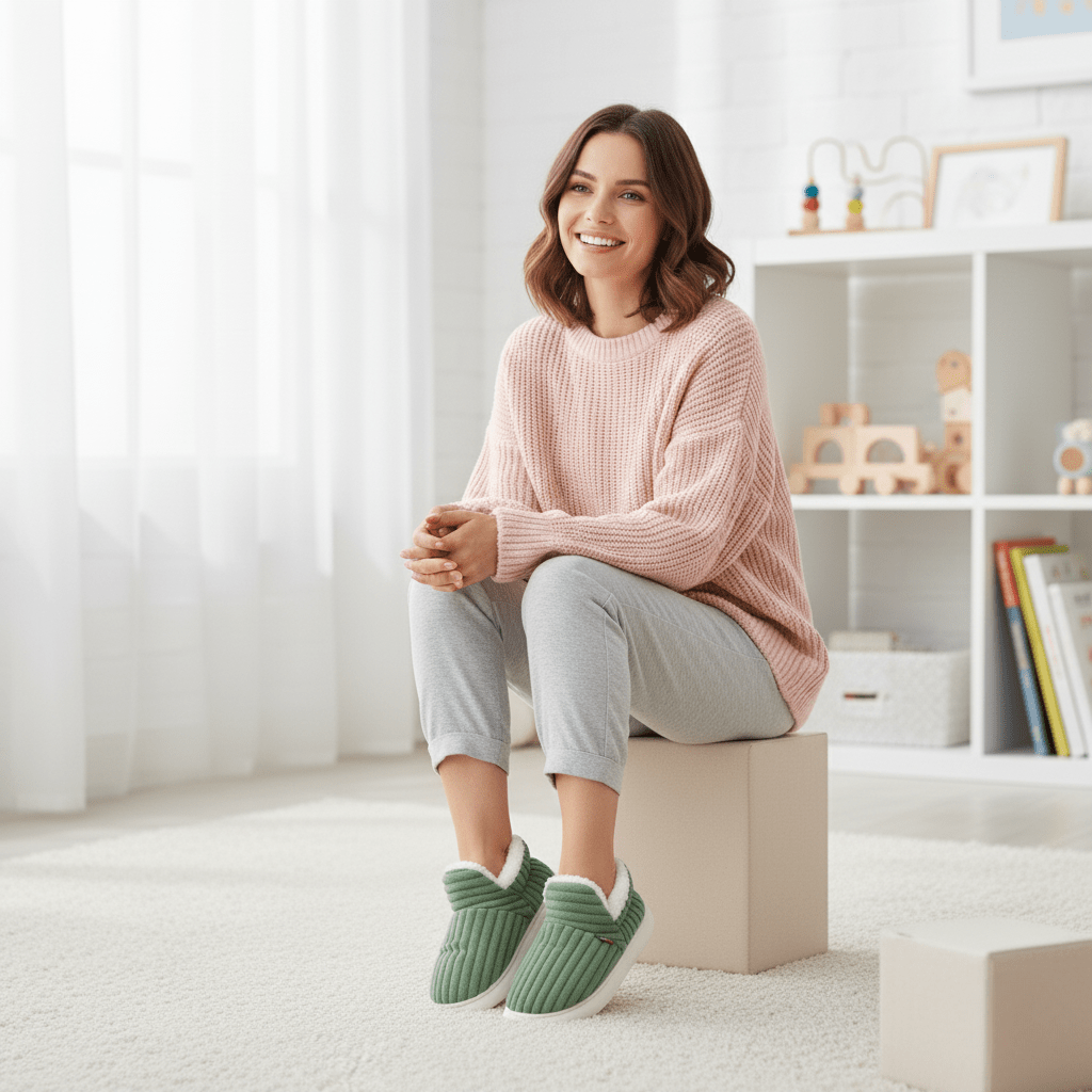 COZYWALK vintervarme tøfler til daglig hyggelig komfort