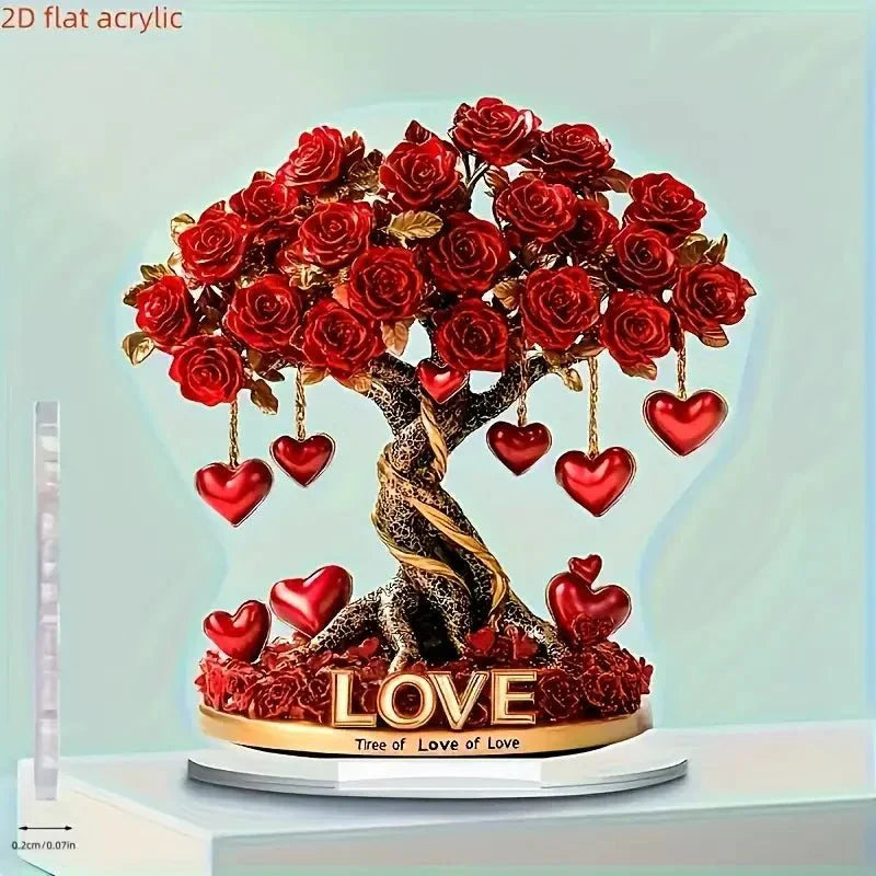 LOVEGEM strom krystalová růže na zlatém podstavci ve tvaru srdce
