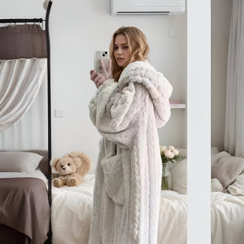 CUDDLEWRAP Hygge Hættebadekåbe til Kvinder med Lommetasker