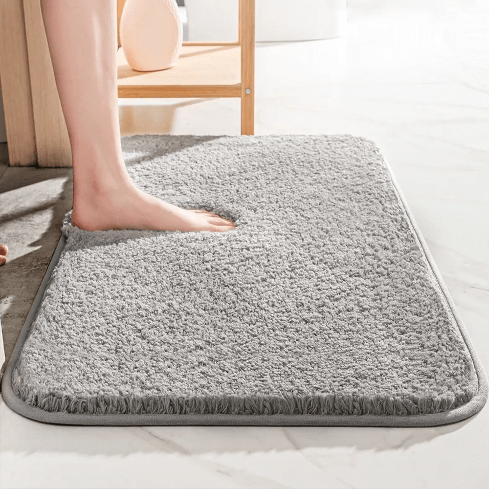 CUSHLY bademåtte med tyk mikrofiber og skridsikker bagside
