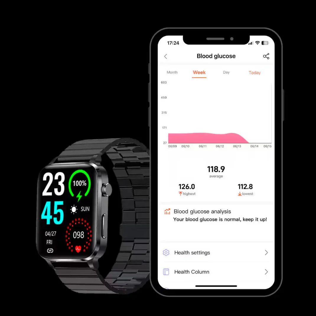 SugaCare Pro Smartwatch | Niewinwazyjny monitor glukozy