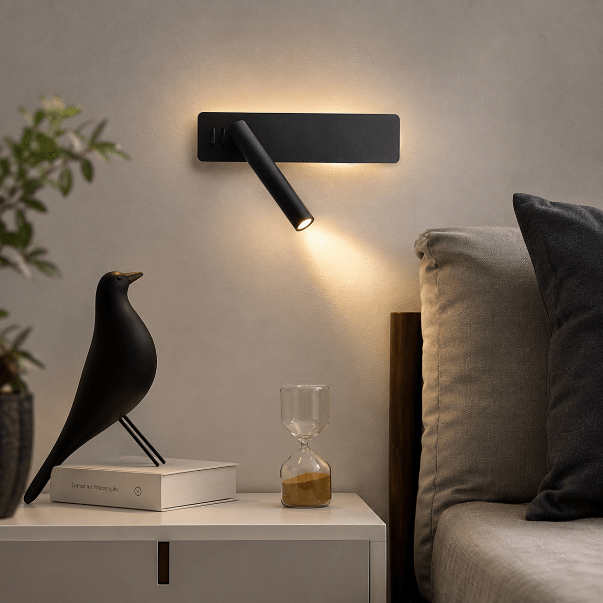 Regulowana lampka do czytania LED GLOWSPIN do łóżka i relaksu