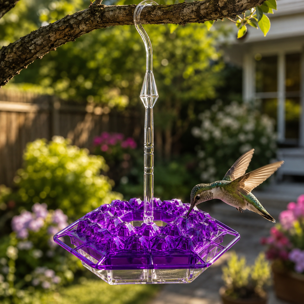 Kolibri-Futterspender mit ameisensicherer Barriere und auslaufsicherem Design