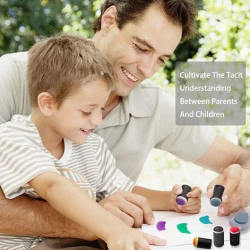 Kit de peinture au doigt VividSplash pour enfants, 20 couleurs vives, tampons et règles
