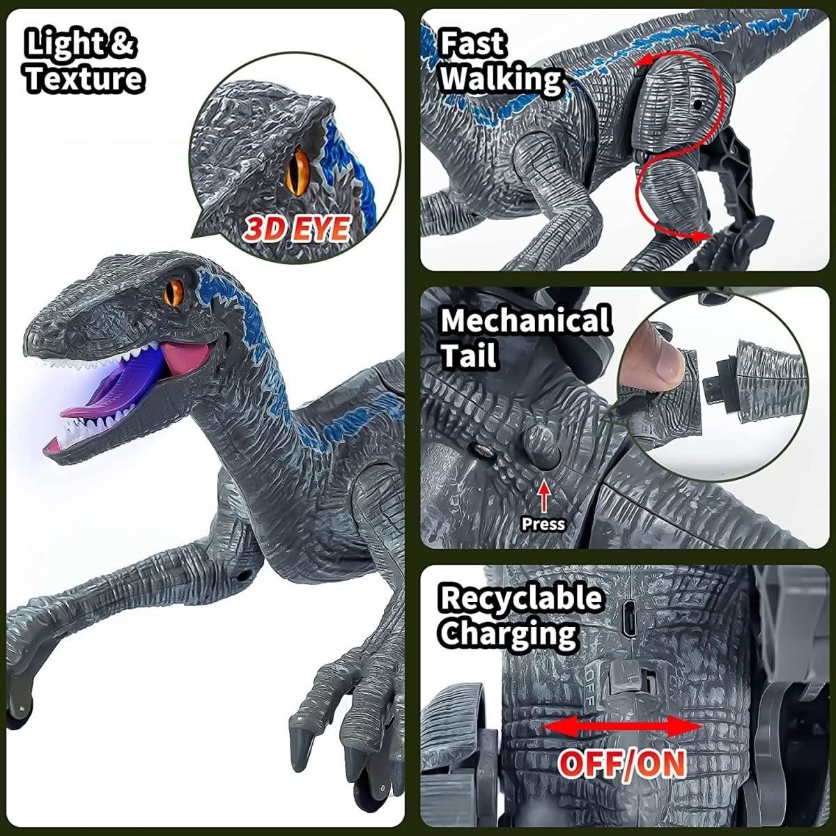 TerraRex Interactive Dinosaur With Light And Sound For Kids Adventure
