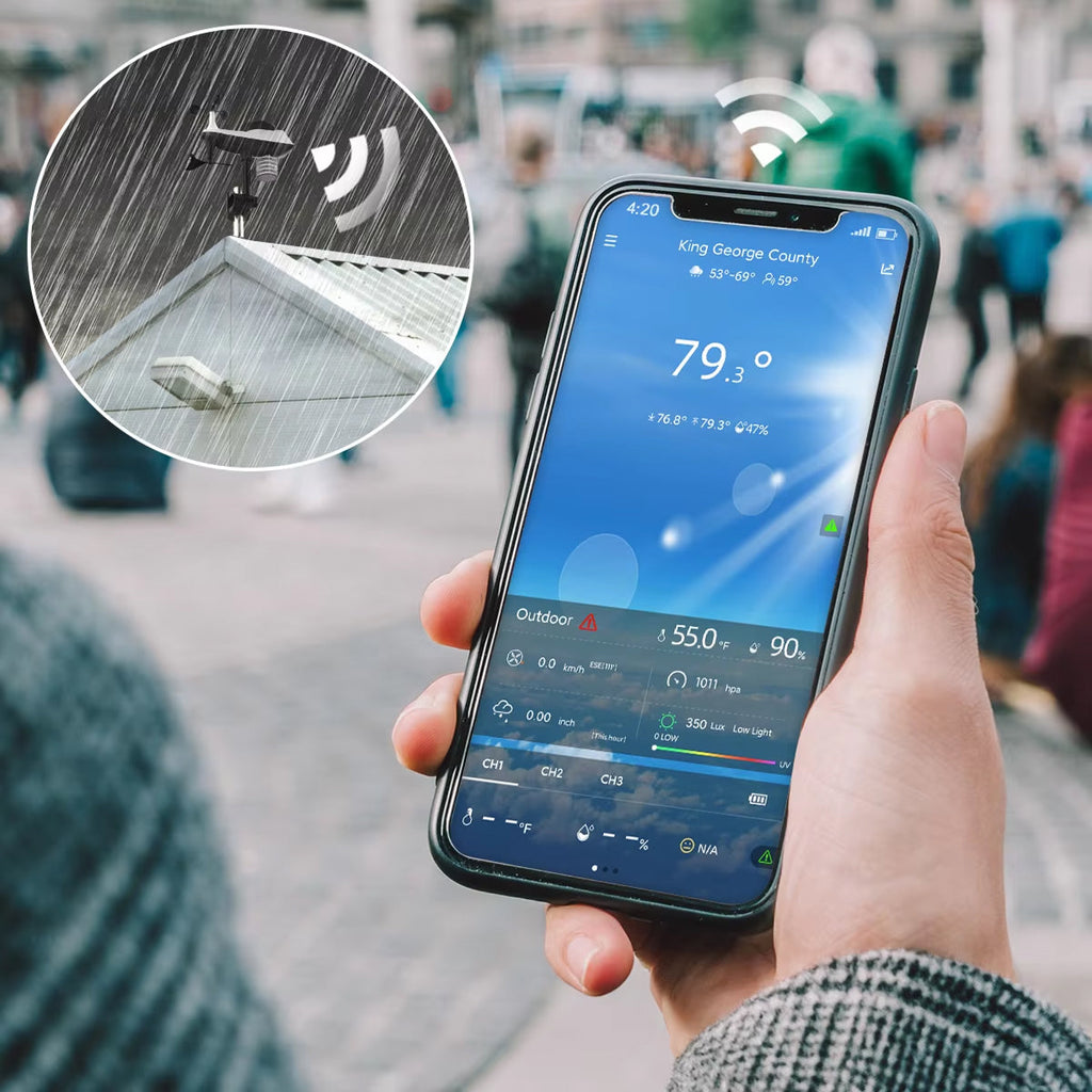 Pro 8-in-1 kabellose Wetterstation für zu Hause zur lokalen Wetterdatenerfassung