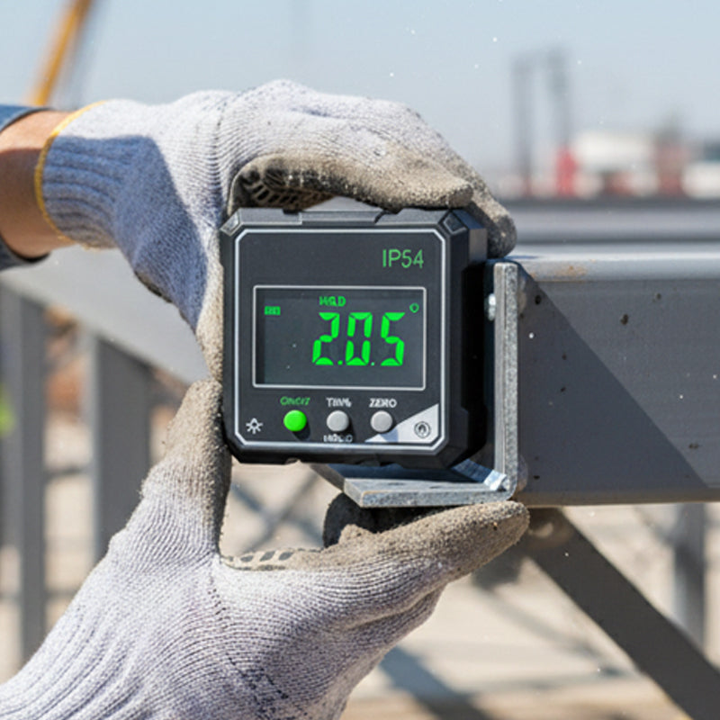 Misuratore di angoli digitale con base magnetica impermeabile IP54