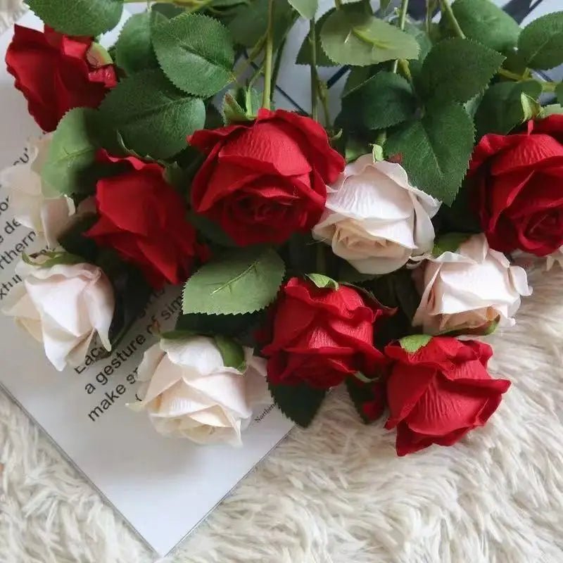 DECOVEL fløjlsroser til Valentinsdag dekoration og romantiske arrangementer