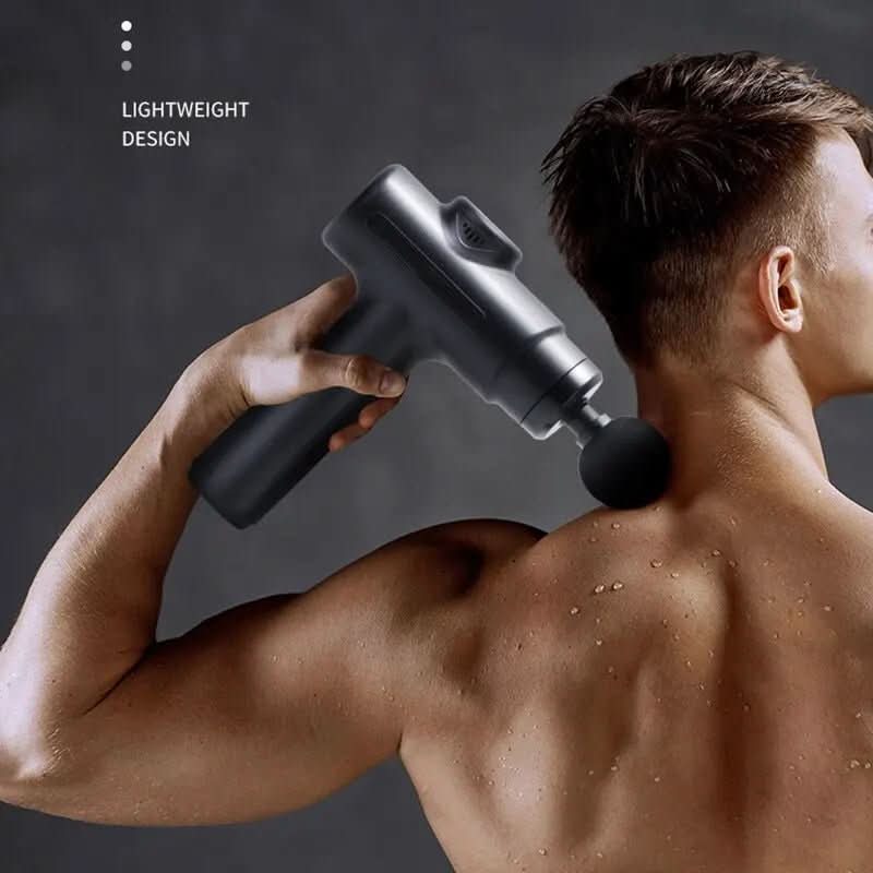 DeepFlex 8 slagmassageapparat med otte tilbehør til målrettet muskelafslapning