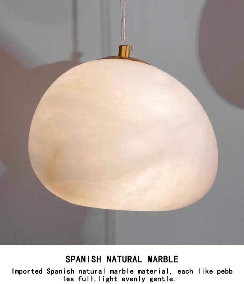 Lustră Pandantiv Nova Caelum din Marmură și Alamă cu Accente din Marmură Spaniolă