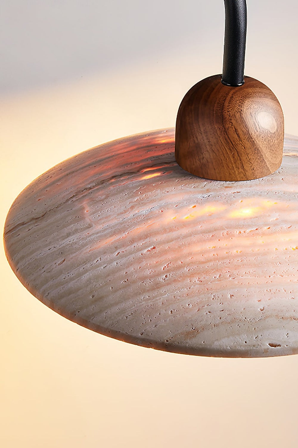 Lunara Travertine Disc Wall Light for Modern Interiors