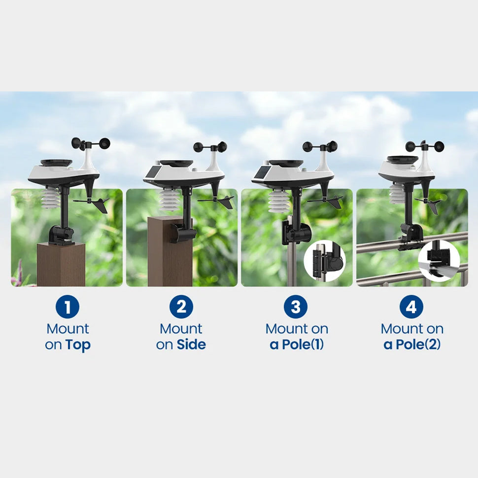 Pro 8-in-1 kabellose Wetterstation für zu Hause zur lokalen Wetterdatenerfassung