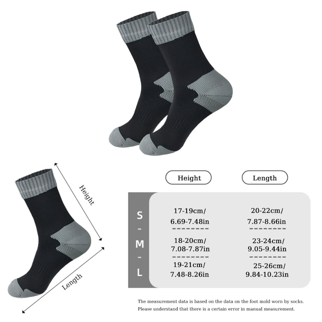Chaussettes étanches avec membrane respirante à trois couches et doublure en polaire
