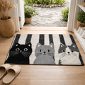 DOORMEOW Cartoon Cat Pattern Doormat For Indoor And Outdoor Use