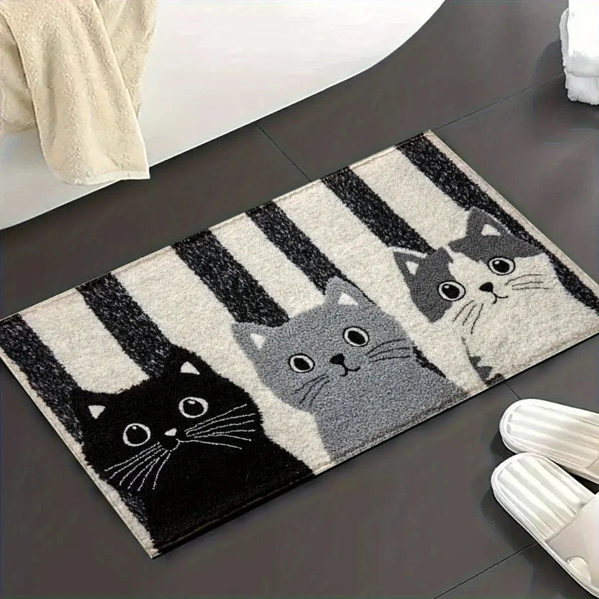 DOORMEOW Cartoon Cat Pattern Doormat For Indoor And Outdoor Use