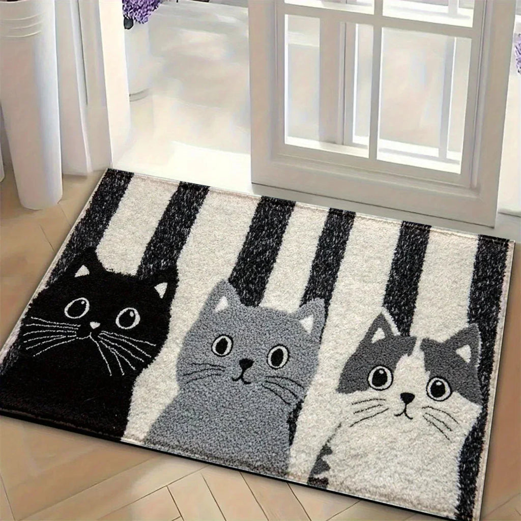 DOORMEOW Cartoon Cat Pattern Doormat For Indoor And Outdoor Use