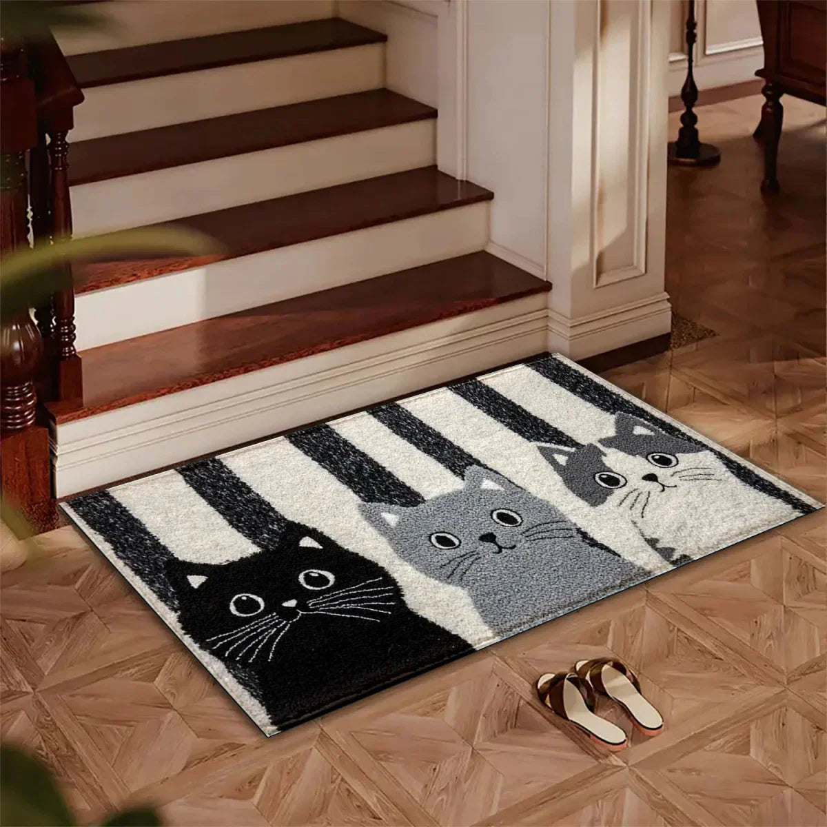 DOORMEOW Cartoon Cat Pattern Doormat For Indoor And Outdoor Use