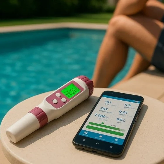 Digitaler Pooltester zur Messung von pH-Wert und Chlor sowie zur einfachen Wasseranalyse