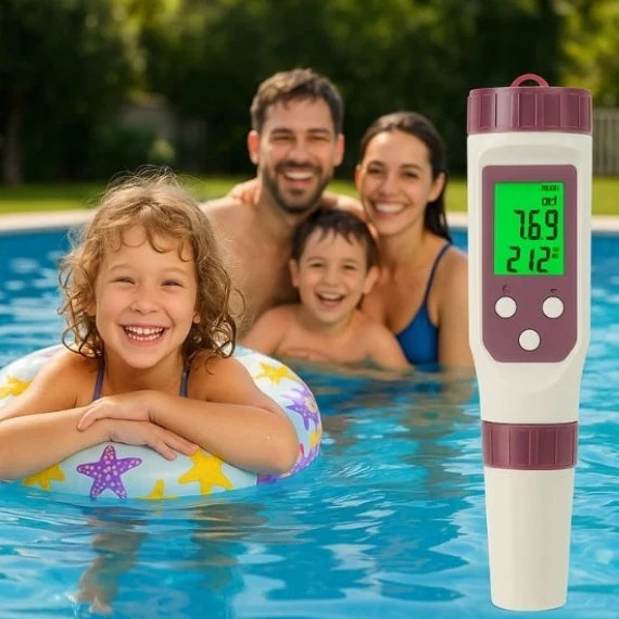 Digitaler Pooltester zur Messung von pH-Wert und Chlor sowie zur einfachen Wasseranalyse