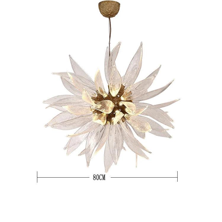 Liora Bloom Solsikke Glass Lysekrone med kobberramme og LED