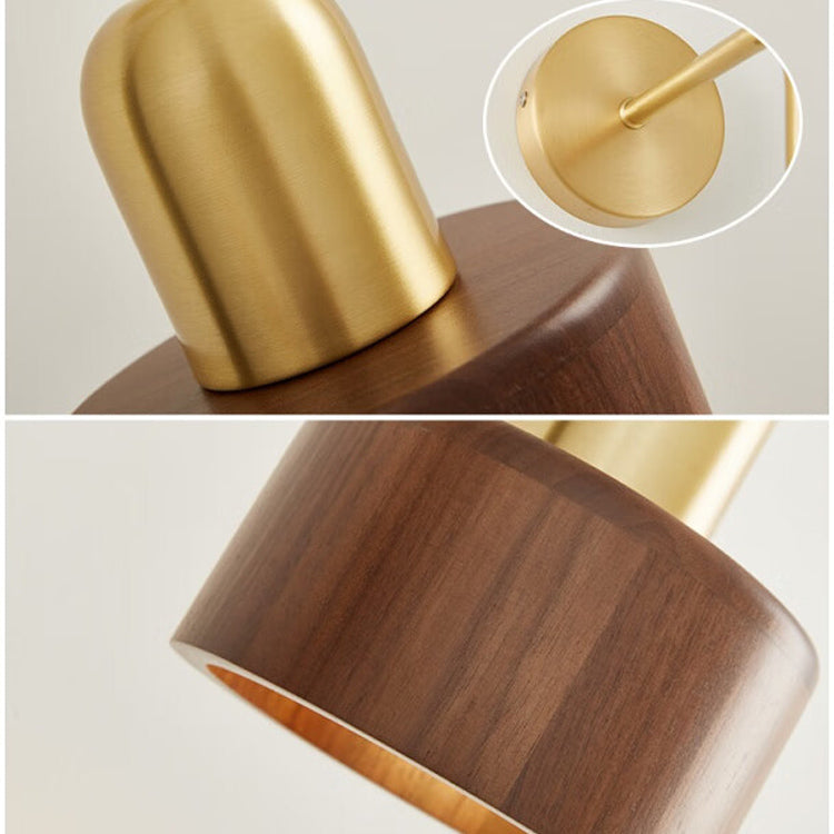 HearthWren Rustikk Tre Vegglampe med Messingfinish