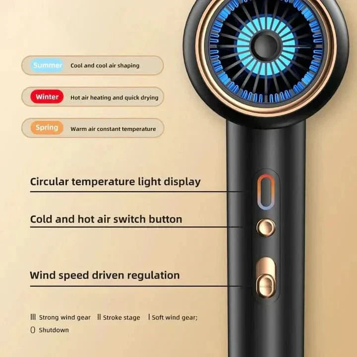 LumaVibe Hårføner 2400W med ionisk teknologi for alle hårtyper