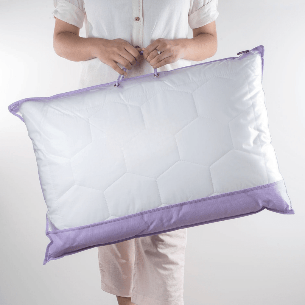 Luméa Lavender Semišový polštář na spaní Hypoalergenní a antibakteriální