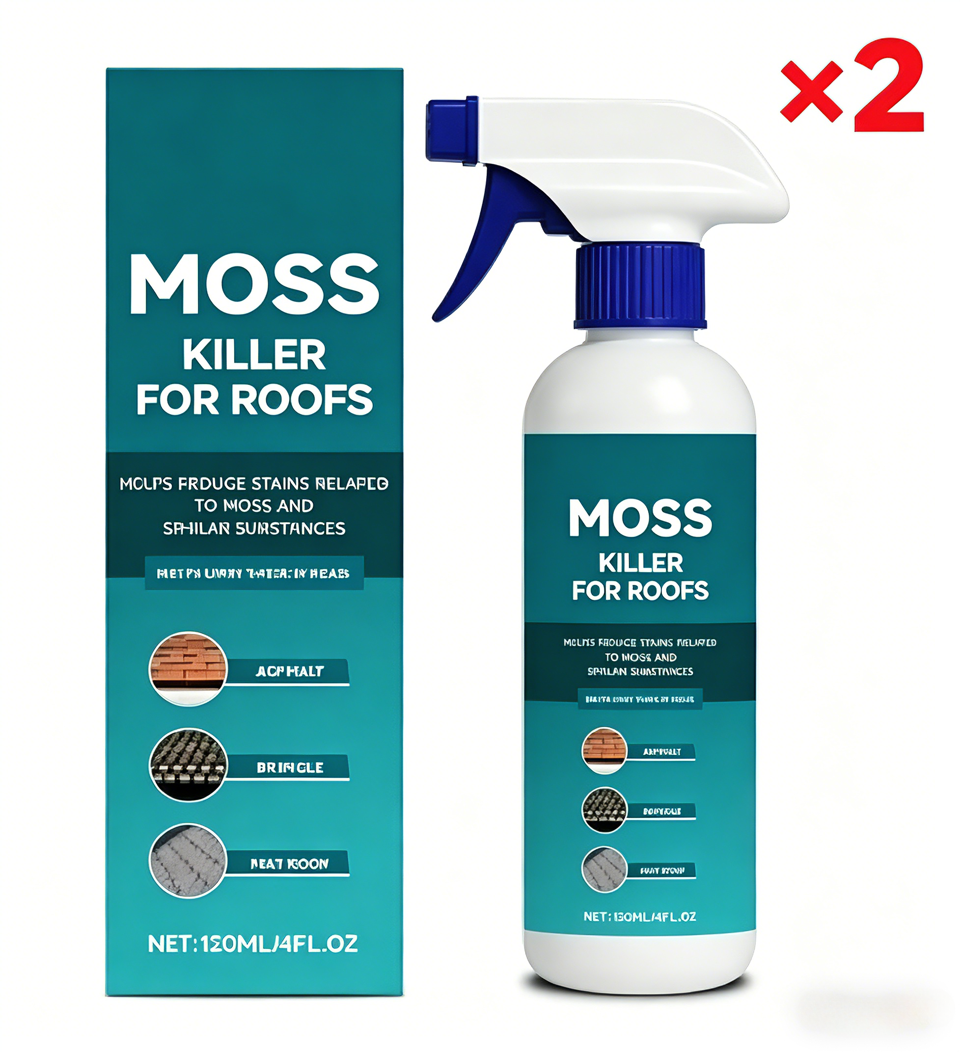 Moss And Algae Roof Cleaner 120ml Spray Suitable For Any Roof Type