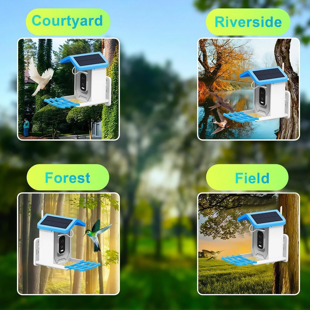 Smart Bird Feeder With AI Species ID, 2K Camera, Solar Power