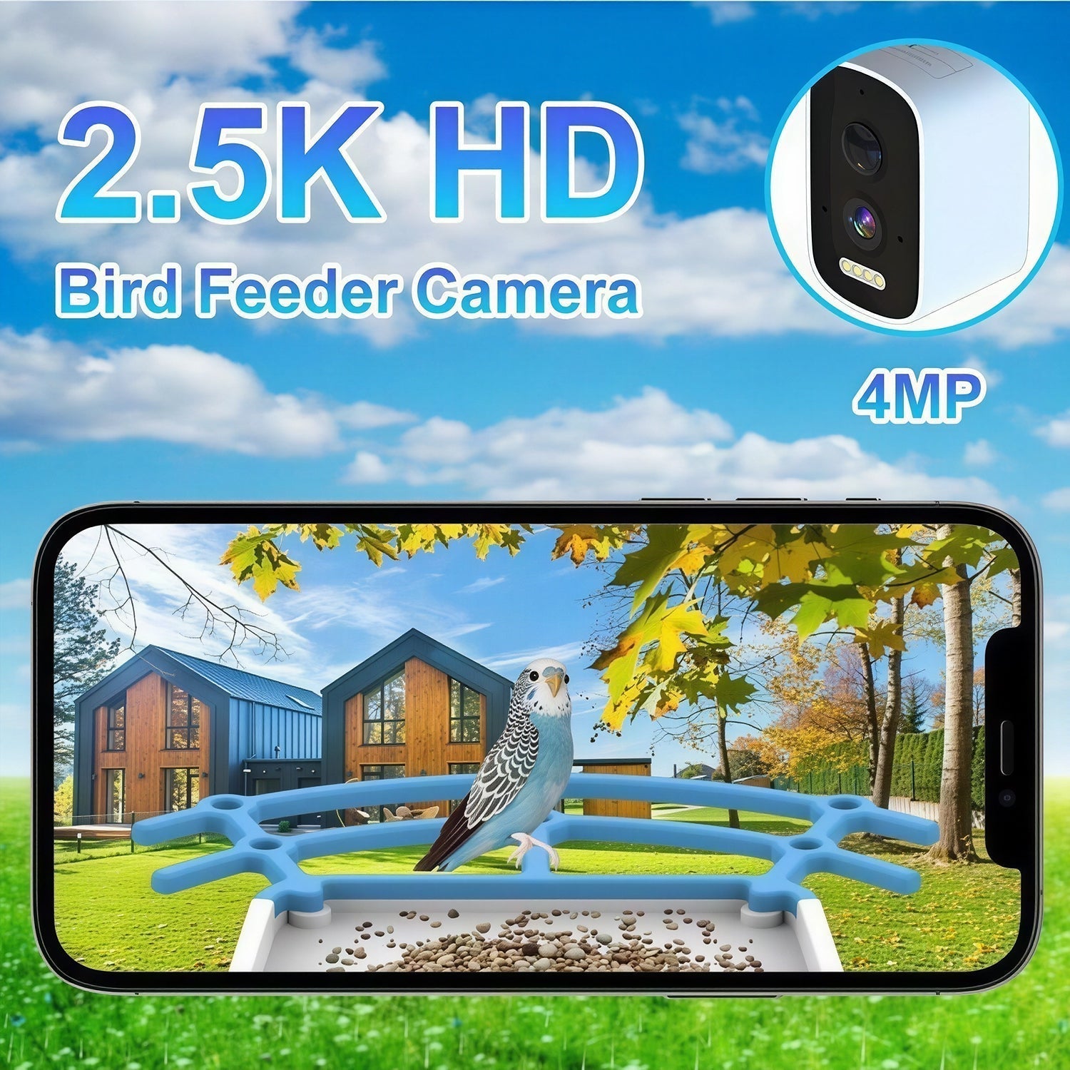 Smart Bird Feeder With AI Species ID, 2K Camera, Solar Power