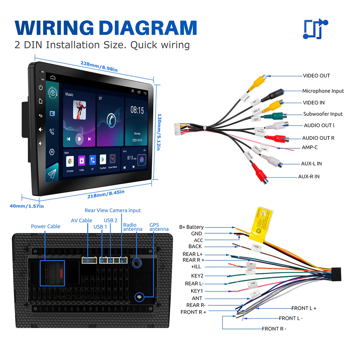 Sistema di navigazione wireless CarPlay con display da 10 pollici