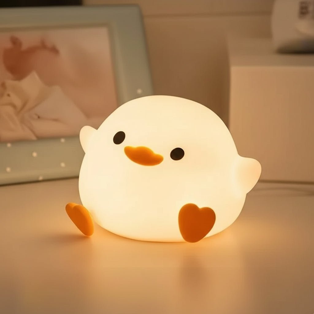 Ducklume blødt silikoneand natlampe med berøringssensor