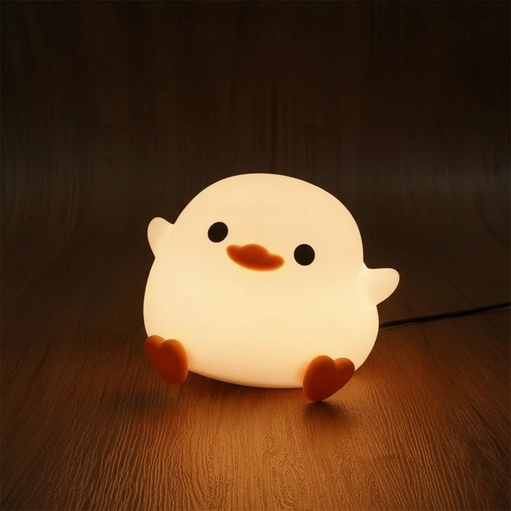 Ducklume blødt silikoneand natlampe med berøringssensor