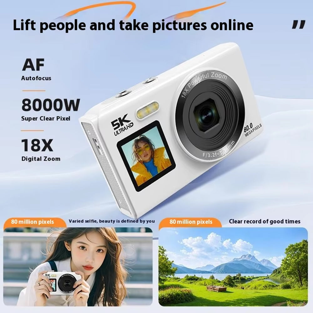 ClikVis dvouobrazovkový fotoaparát s 5K videem, 80MP fotografiemi a 18× zoomem