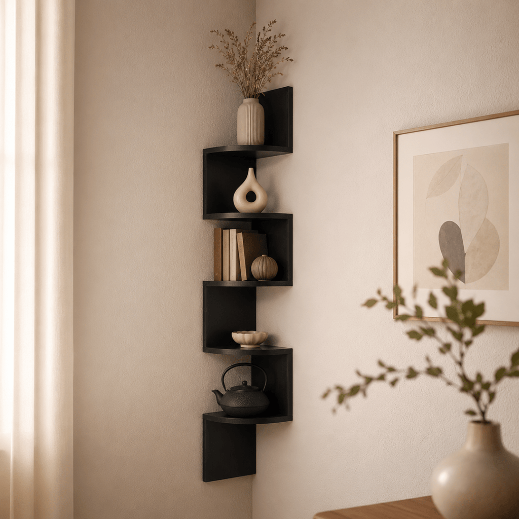 Floatiera Space Saving Corner Shelf For Wall Storage