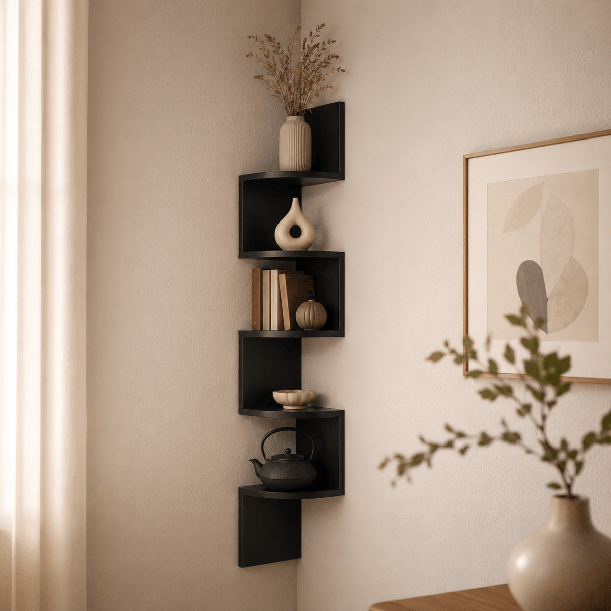 Floatiera Space Saving Corner Shelf For Wall Storage