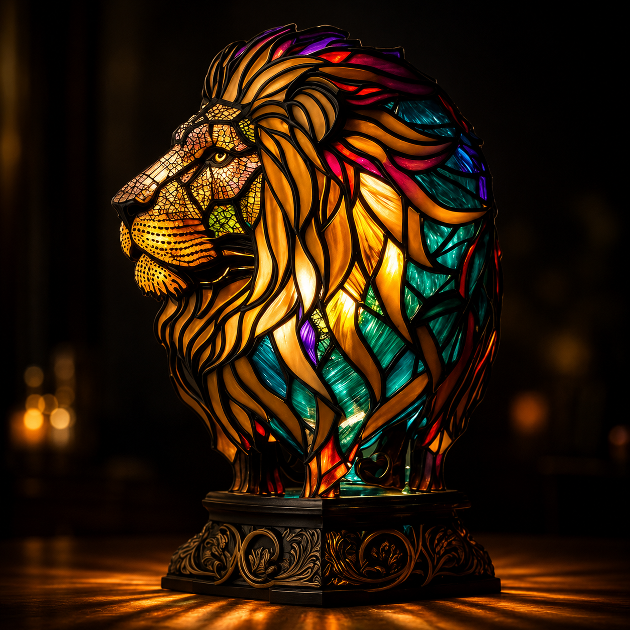 Table Lamp With Glass Inspired Animal Design For Warm Ambience