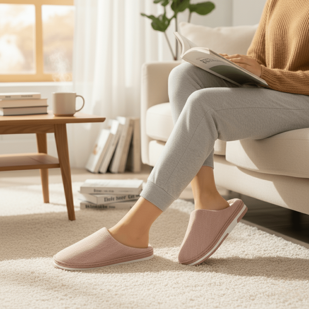 Kapcie CozyStride z miękką wyściółką i antypoślizgową podeszwą dla domowego komfortu