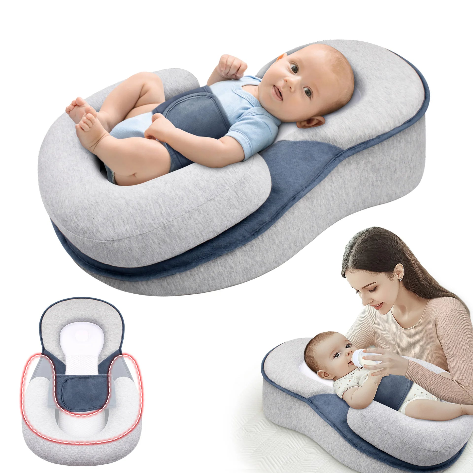Anti-refluks hævet baby-lounger til nyfødte og spædbørn