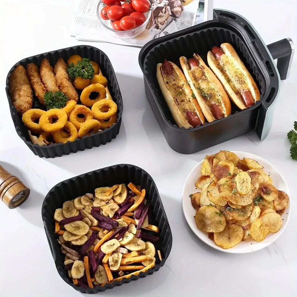 EASYFRY LINER Prémiové silikonové podložky do fritézy pro trouby o objemu 4 až 7 kvart, nepřilnavé čtverce