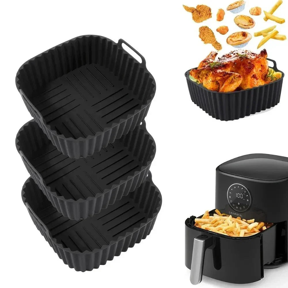EASYFRY LINER Prémiové silikonové podložky do fritézy pro trouby o objemu 4 až 7 kvart, nepřilnavé čtverce