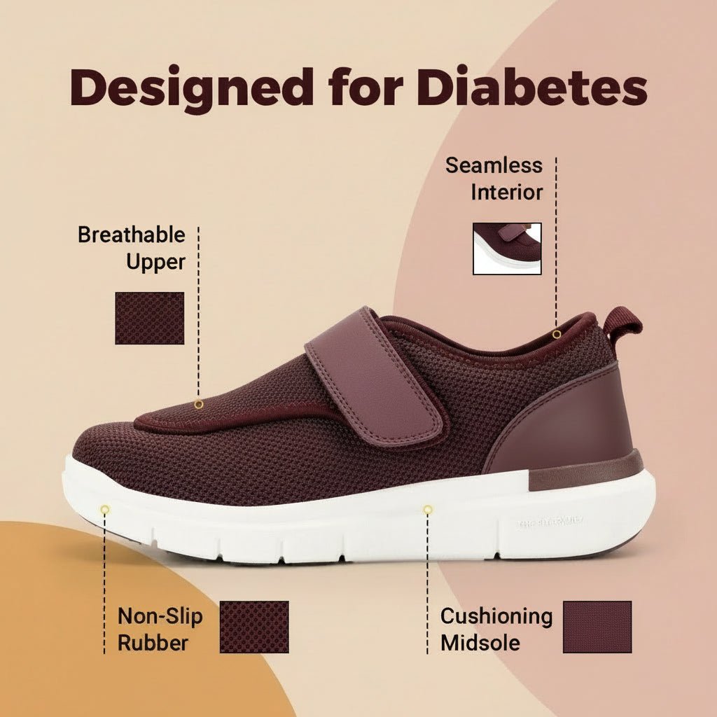 EASYPACE Extra breite Damen-Wanderschuhe mit Klettverschluss