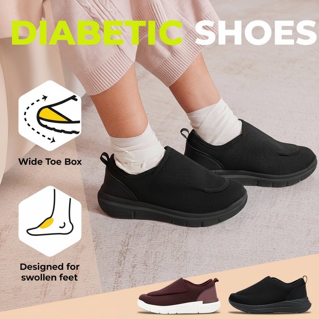 EASYPACE Extra breite Damen-Wanderschuhe mit Klettverschluss