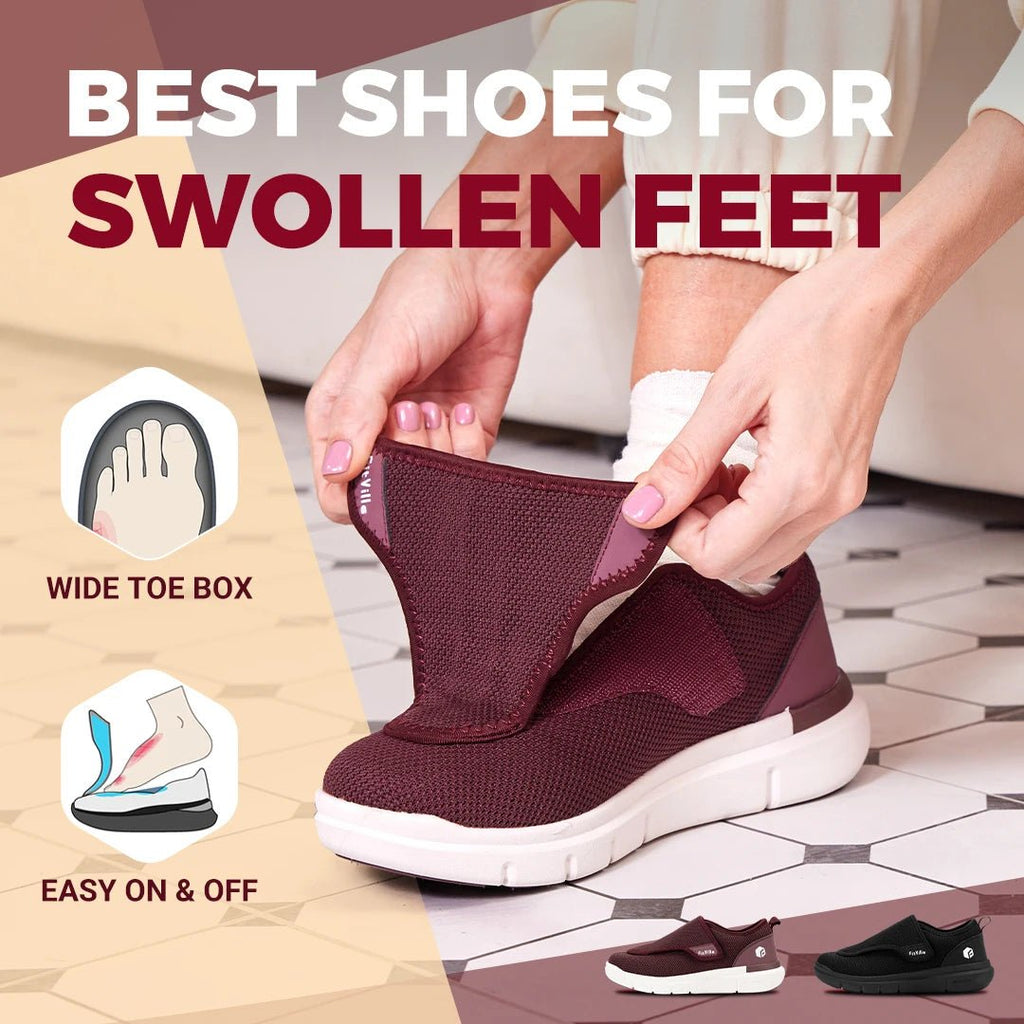 EASYPACE Extra breite Damen-Wanderschuhe mit Klettverschluss