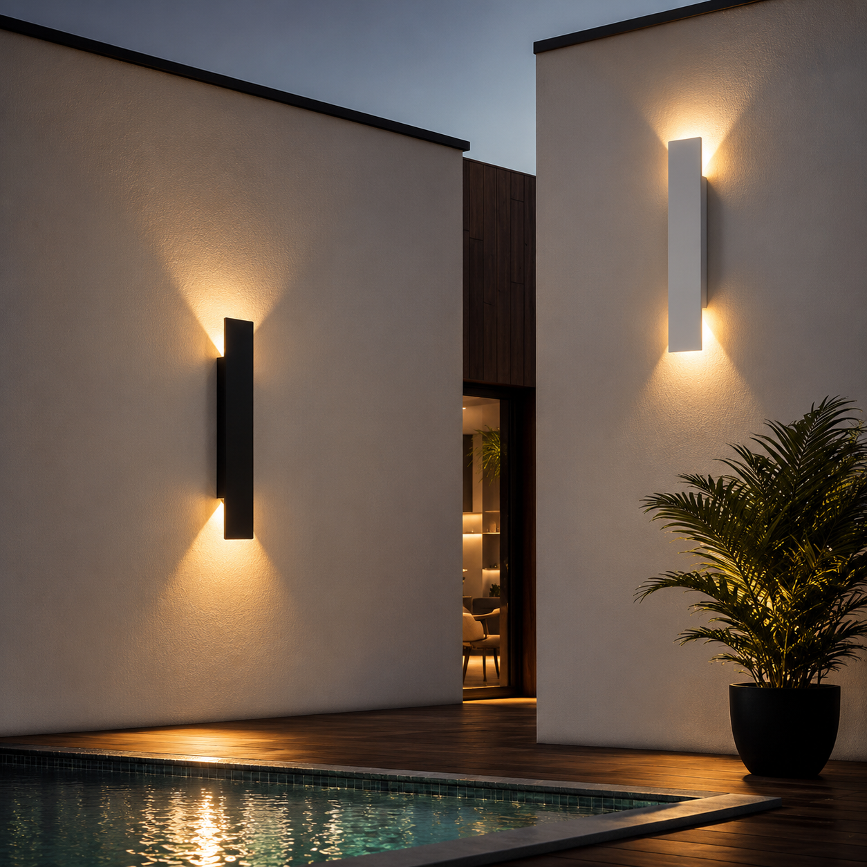 Compagnien LED Exterior Wall Light Slim Weatherproof Fixture