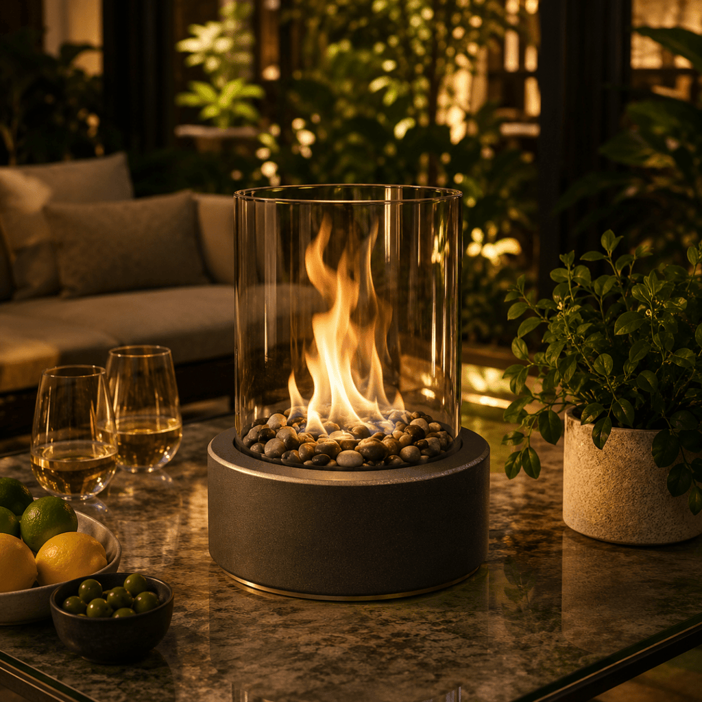 CosyFlame Tabletop Fireplace With Real Flames And Smoke Free Bioethanol