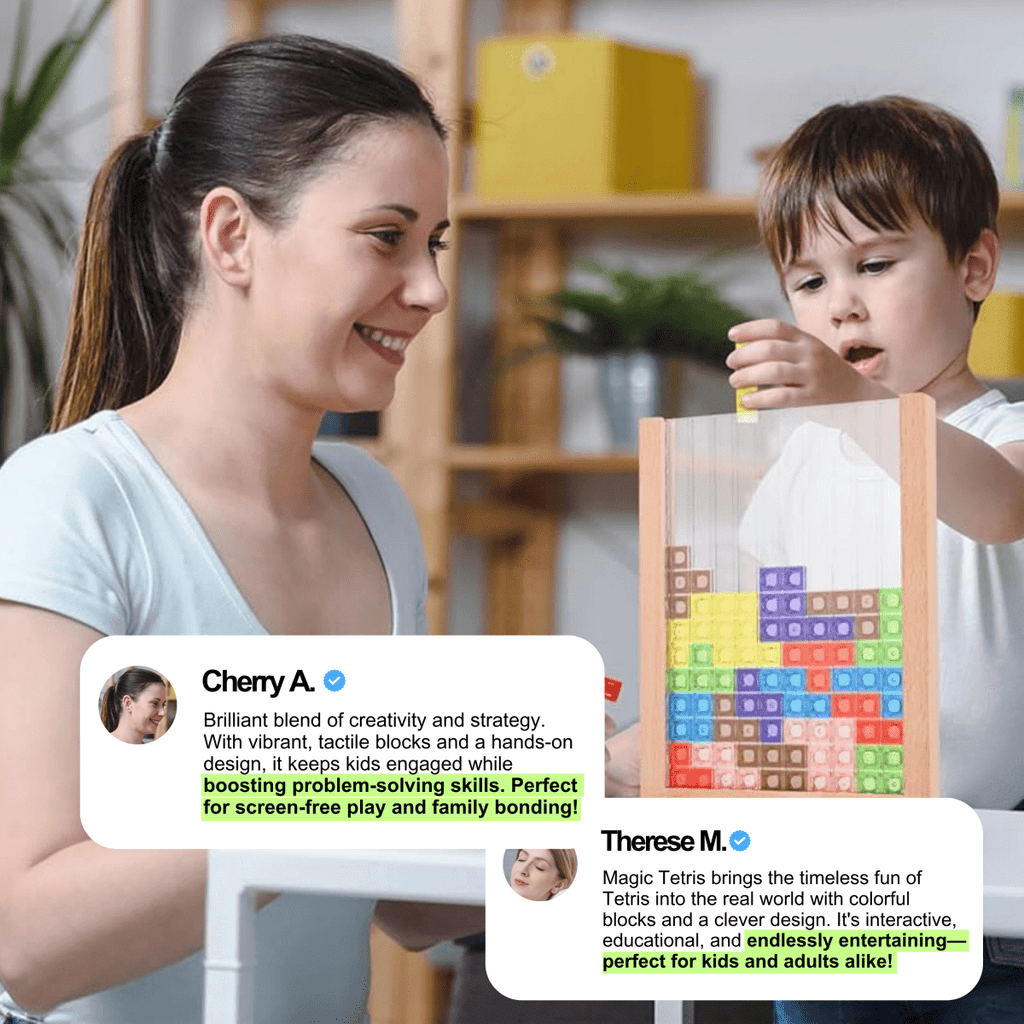 Ecoblock Tetris dřevěné puzzle pro děti i dospělé udržitelné trénování mozku