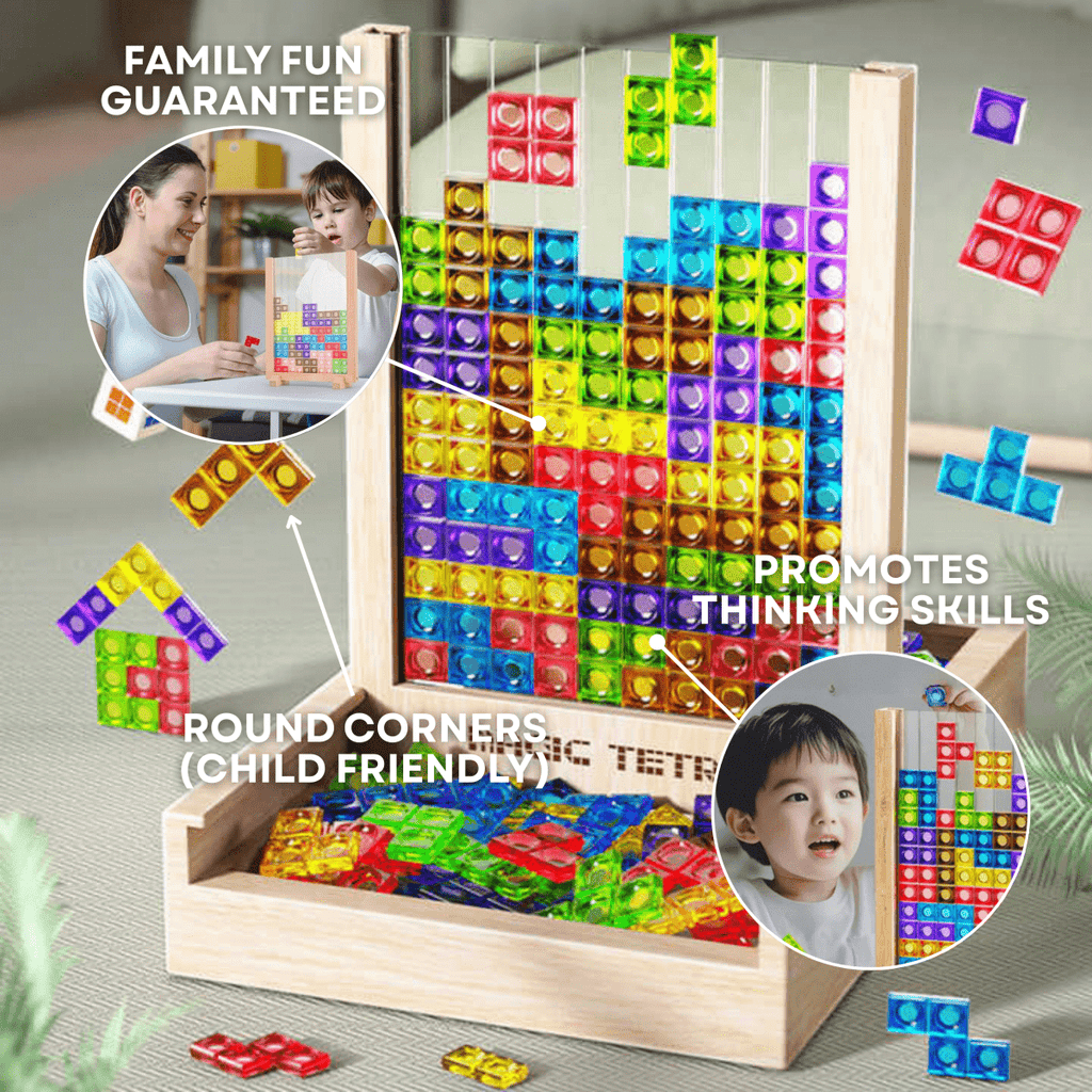 Ecoblock Tetris dřevěné puzzle pro děti i dospělé udržitelné trénování mozku