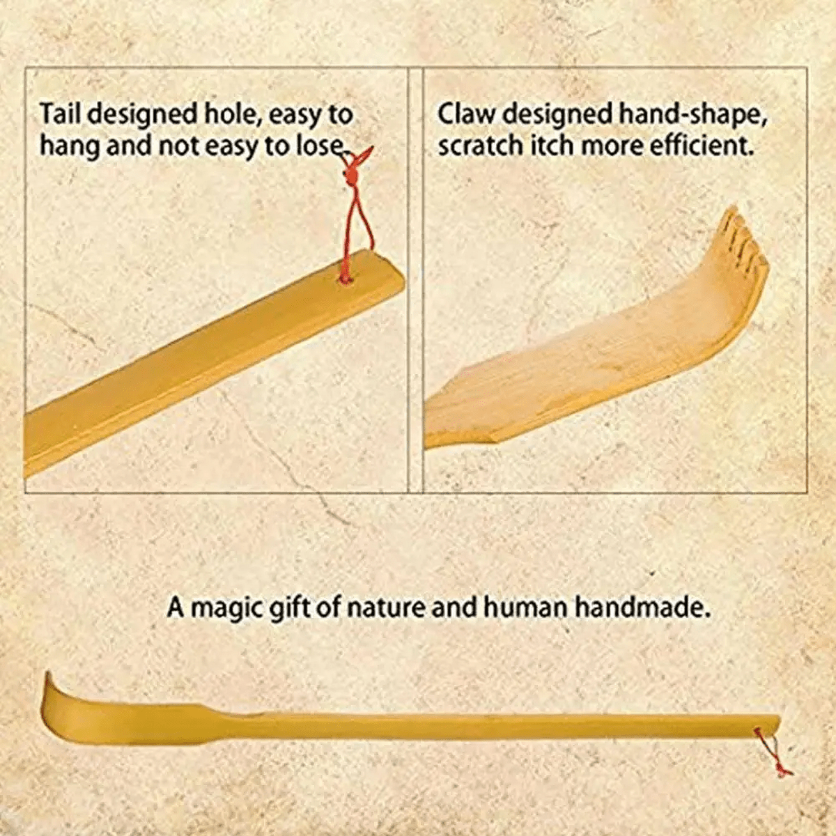 ECOCLAW Handmade Bamboo Back Scratcher for Eco Friendly Itch Relief