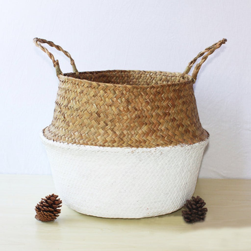 ECOCRAFT Bamboo Wicker Storage Basket Foldable Planter